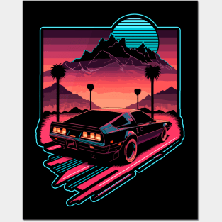 1980s Cyber Summer's Night Rider by gnarly Posters and Art